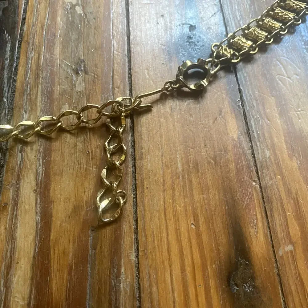 Gold Chain Belt with Black Onyx Stone Charms